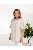 Футболка короткий рукав Pepper & Mint EB07 Бежевий - фото Футболка короткий рукав Pepper & Mint EB07 Бежевий - фото