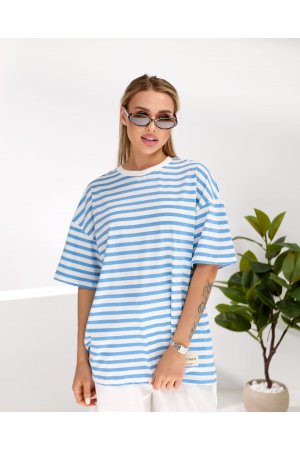Футболка короткий рукав Pepper & Mint EB09 Біло-блакитний