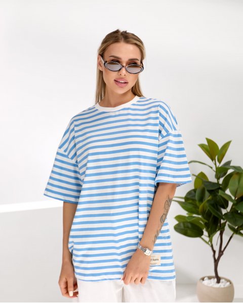 Футболка короткий рукав Pepper & Mint EB09 Біло-блакитний