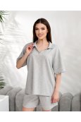 Костюм футболка + шорти Yi Yi 132-221-1 Світло сірий - фото 