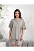 Костюм футболка + шорти Modengyixiu 8993-1 Світло сірий - фото 