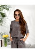 Костюм футболка + шорти Modengyixiu 8996 Темно сірий - фото 