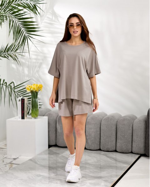 Костюм футболка + шорти Modengyixiu 8999-1 Сірий