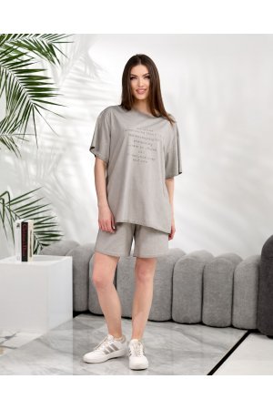 Костюм футболка + шорти Modengyixiu 8993-1 Світло сірий