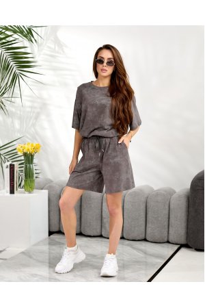 Костюм футболка + шорти Modengyixiu 8996 Темно сірий