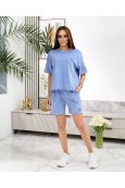 Костюм футболка + шорти Miu Miu 2517 блакитний - фото 