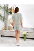 Костюм футболка + шорти Miu Miu 2517 Оливковий - фото 