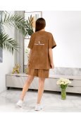 Костюм футболка + шорти Remix W 3328 Коричневий - фото 