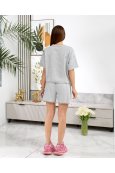 Костюм футболка + шорти Miu Miu 2517 Світло сірий - фото Костюм футболка + шорти Miu Miu 2517 Світло сірий - фото