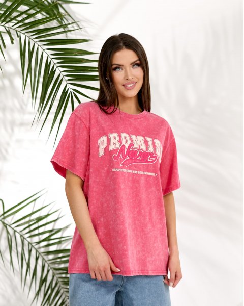 Футболка короткий рукав Fashion 1751 Рожевий Футболка короткий рукав Fashion 1751 Рожевий