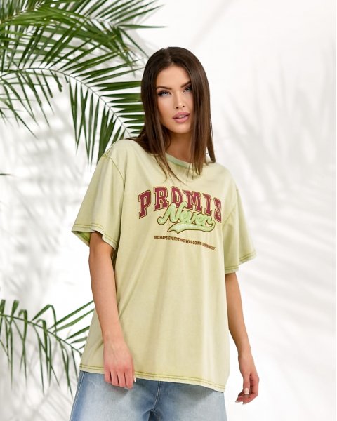 Футболка короткий рукав Fashion 1751 Салатовий Футболка короткий рукав Fashion 1751 Салатовий