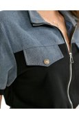 Костюм кофта короткий ру+штани Modengyixiu 2510 Чорний - фото Костюм кофта короткий ру+штани Modengyixiu 2510 Чорний - фото