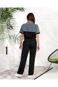Костюм кофта короткий ру+штани Modengyixiu 2510 Чорний - фото Костюм кофта короткий ру+штани Modengyixiu 2510 Чорний - фото