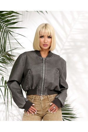 Куртка шкірзам AFTF Basic 2374 Сірий