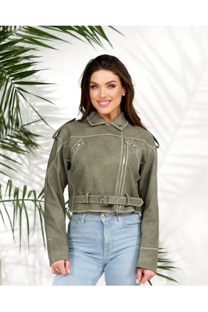 Куртка шкірзам AFTF Basic 2497 Сірий