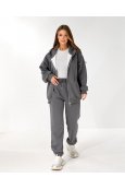 Костюм кофта + штани Modengyixiu 8857-1 Темно сірий - фото Костюм кофта + штани Modengyixiu 8857-1 Темно сірий - фото