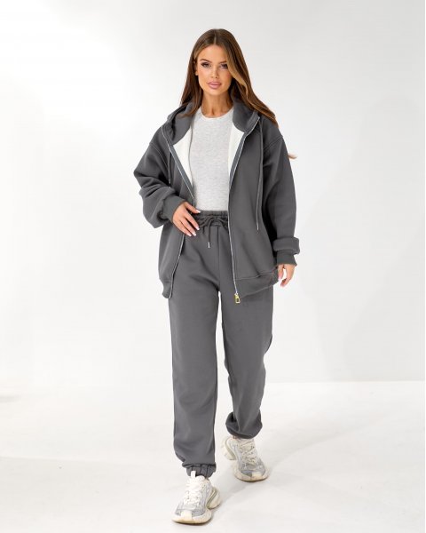Костюм кофта + штани Modengyixiu 8857-1 Темно сірий Костюм кофта + штани Modengyixiu 8857-1 Темно сірий