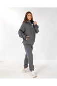 Костюм кофта + штани Modengyixiu 8857-1 Темно сірий - фото Костюм кофта + штани Modengyixiu 8857-1 Темно сірий - фото