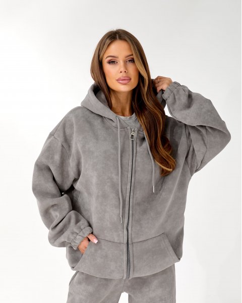 Костюм кофта + штани Modengyixiu 8961-3 Світло сірий Костюм кофта + штани Modengyixiu 8961-3 Світло сірий