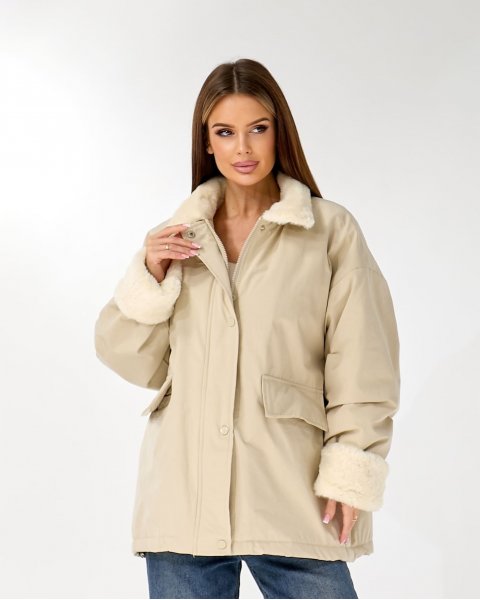 Куртка хутро Yc.Nana 99776 Бежевий Куртка хутро Yc.Nana 99776 Бежевий