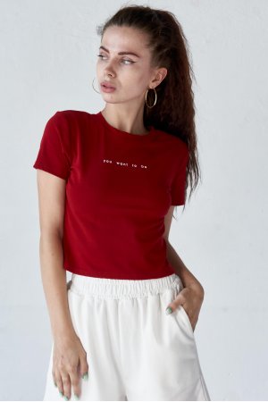 Футболка короткий рукав Happy Swetty 686-1 Бордовый