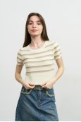 Футболка короткий рукав Juzi 103550 Бежевий - фото Футболка короткий рукав Juzi 103550 Бежевий - фото