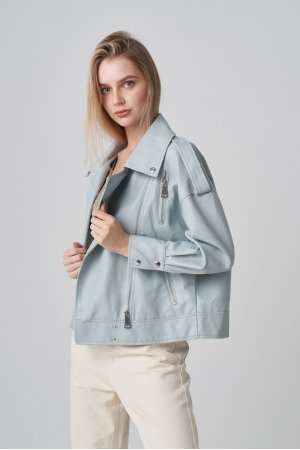 Куртка шкірзам AFTF Basic 2187 блакитний