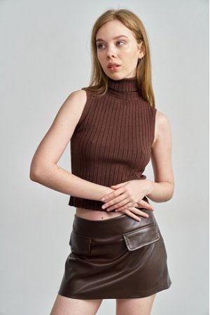 Спідниця шкірозам LuLu 5535 шоколад